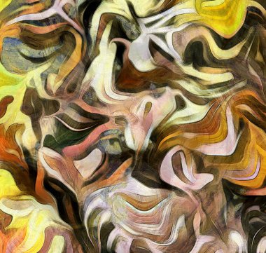 Renk hareketlerinin akışkan çizgileri. 3B görüntüleme