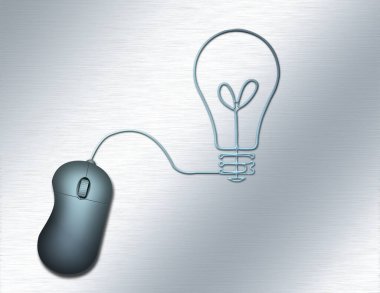 Ampul şeklinde kablosu olan PC faresi