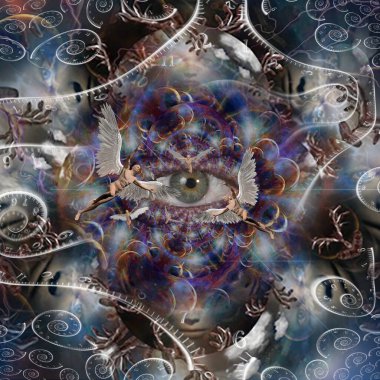 Sonsuz boşluklar. Zaman spiralleriyle gerçeküstü kompozisyon. 3B görüntüleme