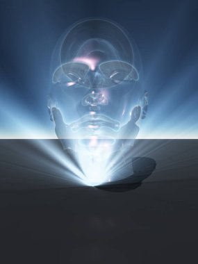 Işık saçan kristal kafa