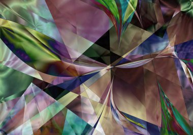 Renkli çakışan uçaklar. 3B görüntüleme