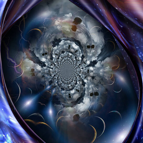 Planetary fractal abstract. 3D rendering
