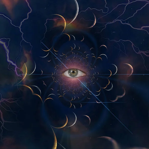 宇宙の神の目 3Dレンダリング — ストック写真