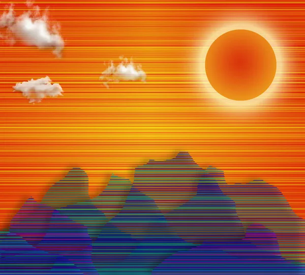 Abstrakter Sonnenuntergang Oder Sonnenaufgang Moderne Kunst — Stockfoto