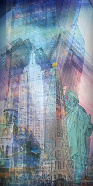 Estatua Libertad Ciudad Nueva York Renderizado — Foto de Stock