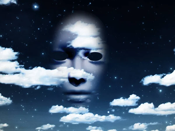 曇り空のマスク 3Dレンダリング — ストック写真