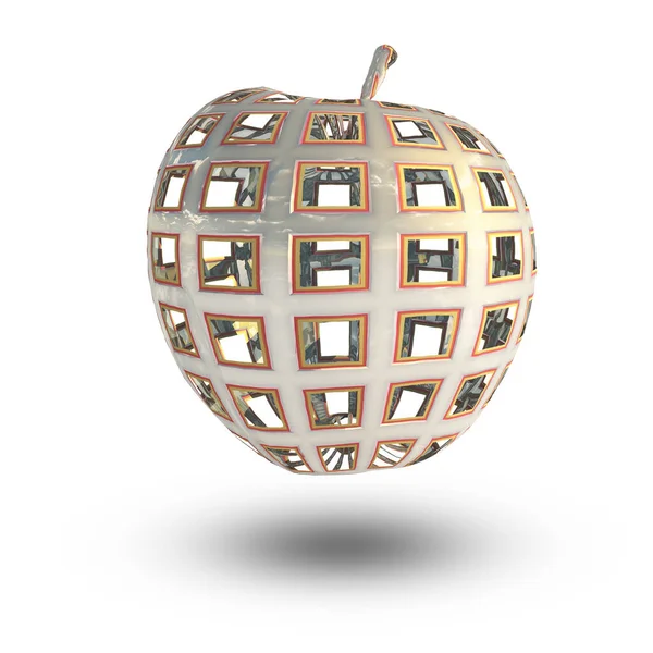 Model Jabłka Renderowanie — Zdjęcie stockowe