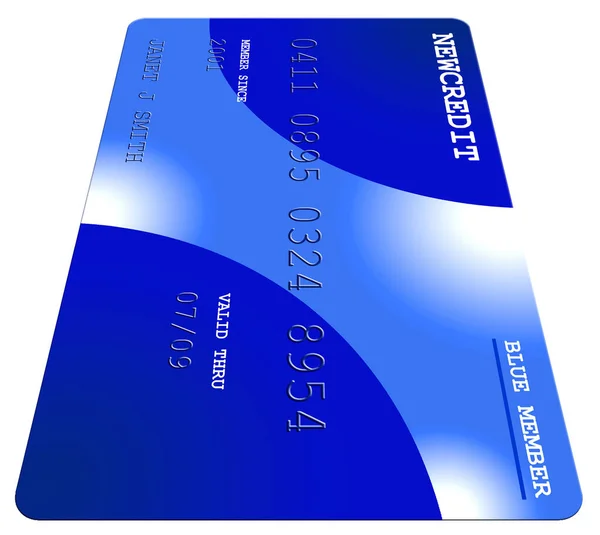 Blauw Generiek Creditcard Weergave — Stockfoto