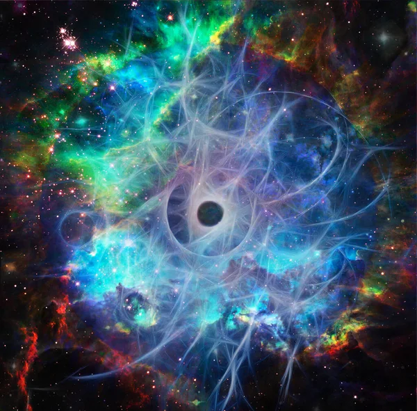 Big Bang Energy Burst Vivid Space Rendering — Stock Photo, Image