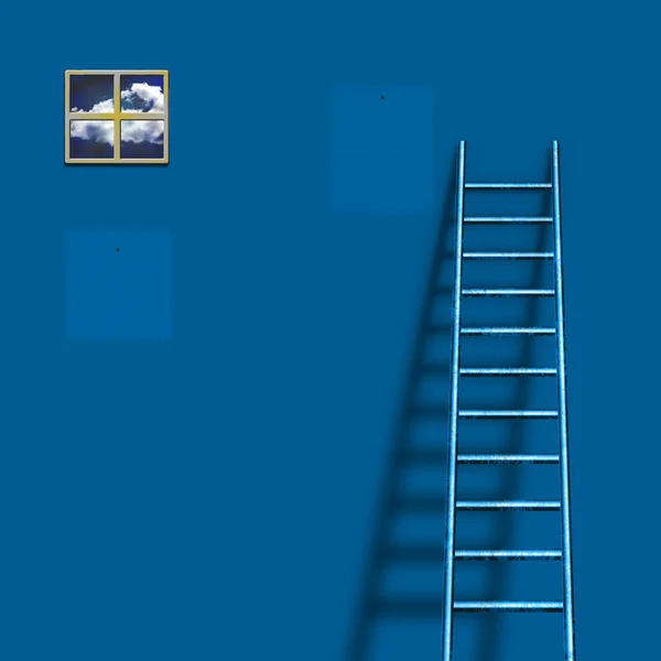 Room Ladder Surreal Modern Art Rendering — Stock Photo, Image