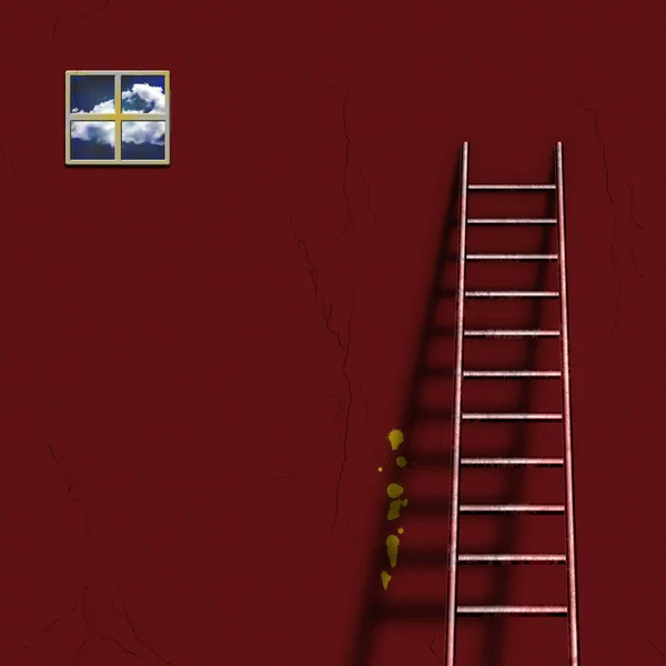 Room Ladder Surreal Modern Art Rendering — Stock Photo, Image