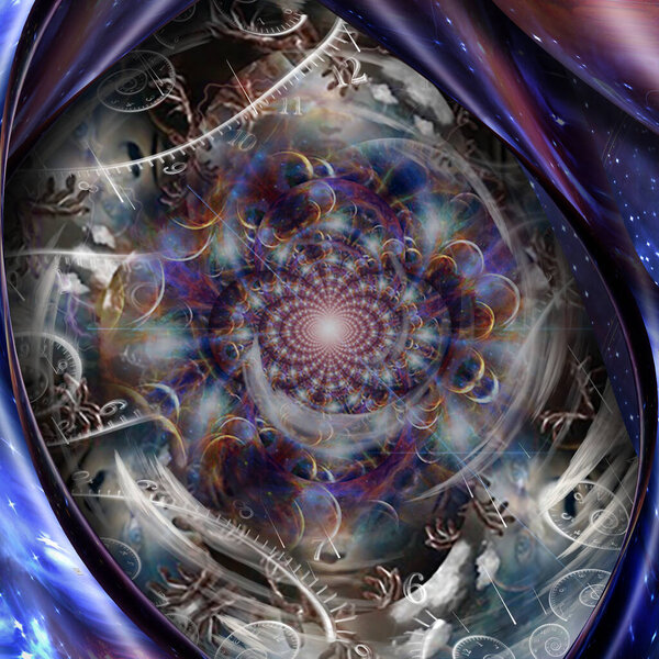 Fractal of human thoughts and dreams. Time spirals