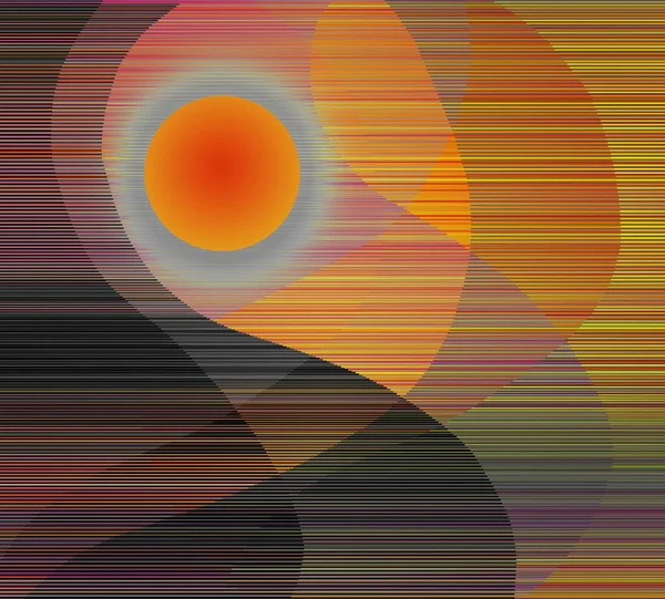 Pôr Sol Abstrato Nascer Sol Renderização — Fotografia de Stock