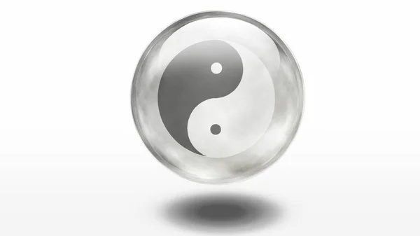 Yin Yang Sign Renderização — Fotografia de Stock