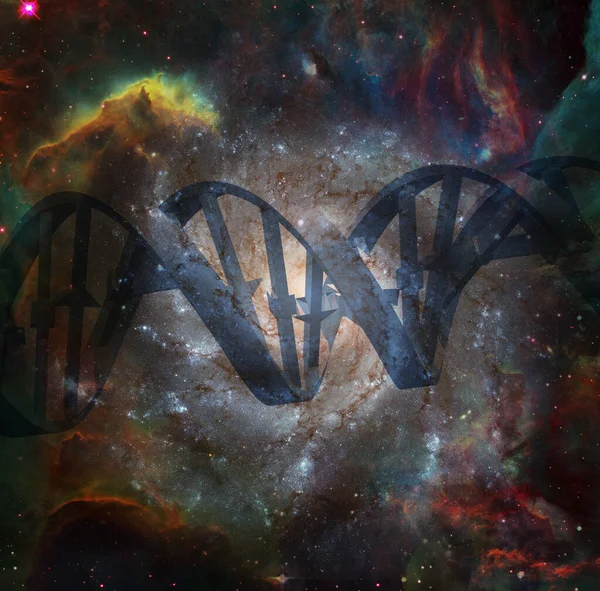 Dna Strand Space Rendering — Stock Photo, Image