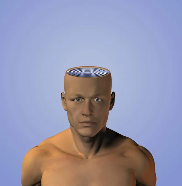 Man Water Head Rendering — Stock Photo, Image