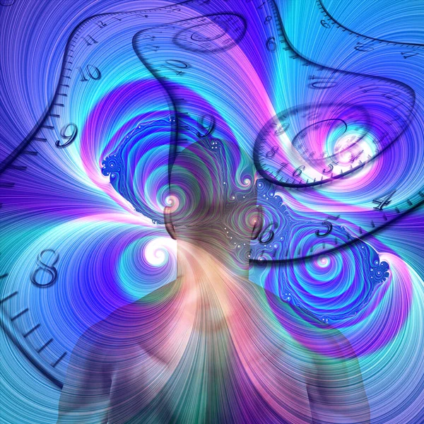 Concepto Espirales Del Tiempo Renderizado — Foto de Stock