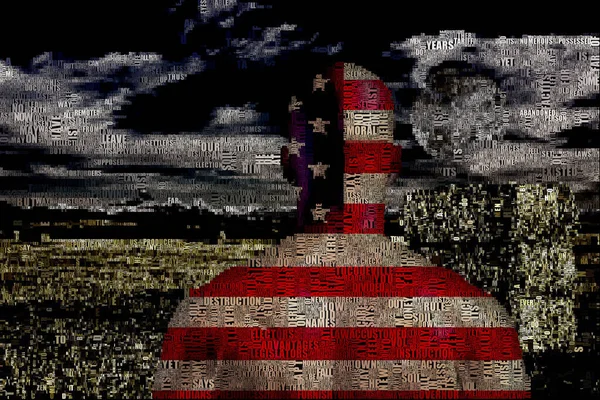 Usa Man Image Composed Words Rendering — Stock Photo, Image