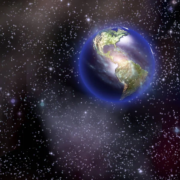 Earth Space Rendering — Stock Photo, Image