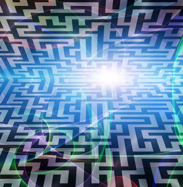 迷宫背景和光线 3D渲染 — 图库照片