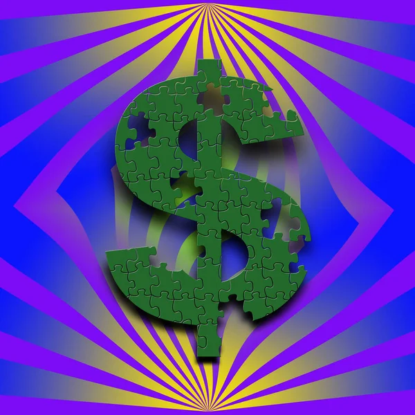 Dollaro Usa Puzzle Pattern Pop Art Sfondo — Foto Stock