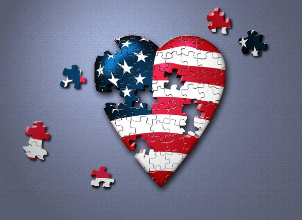 Puzzle Cardiaque Américain Rendu — Photo