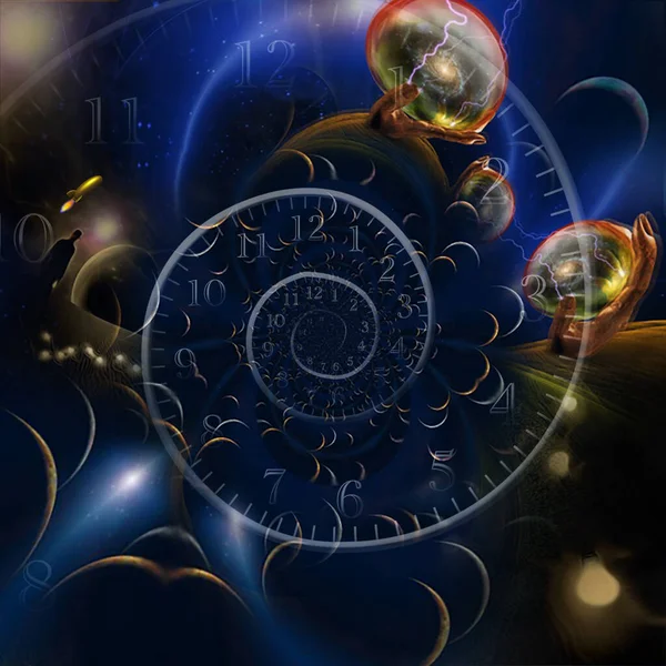 Devlerin Elinde Çoklu Evren Zaman Spiralleri — Stok fotoğraf
