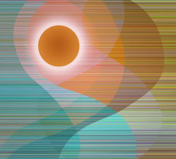 Abstract Sunset Sunrise Rendering — Stock Photo, Image