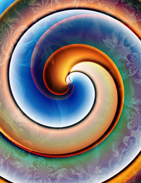 Colorful Swirling Fractal Rendering — Stock Photo, Image