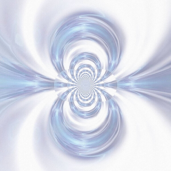 Abstract round fractal. Lights and circles. 3D rendering