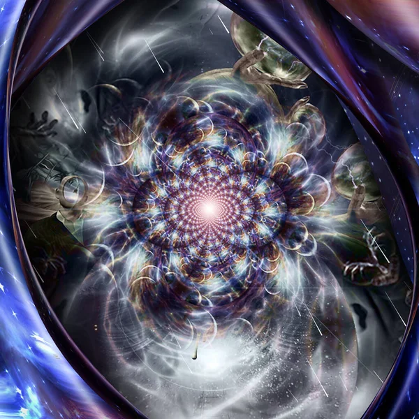 Multiverzum Fraktál Univerzumok Üveggömbök Belsejében — Stock Fotó