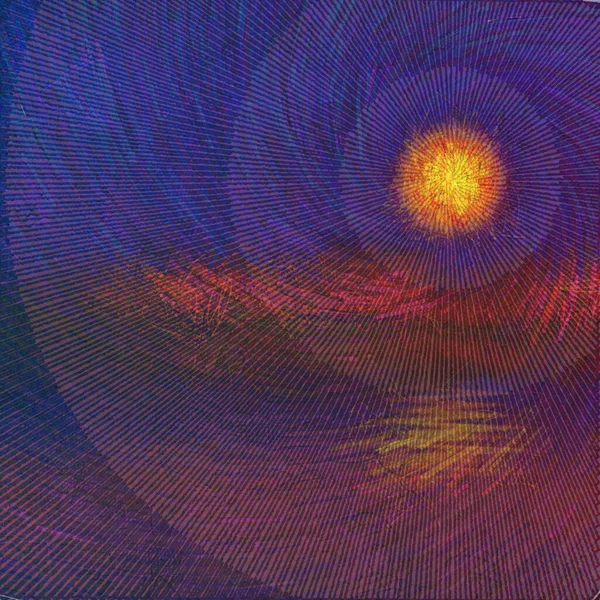 Абстрактний Захід Або Схід Сонця Цифровий Живопис — стокове фото