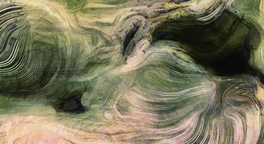 Renk hareketlerinin akışkan çizgileri. Yeşilin tonları. Fırça darbeleri