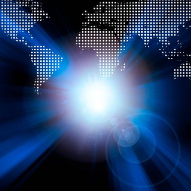 Işık ve Dünya 'nın ışını. 3B görüntüleme