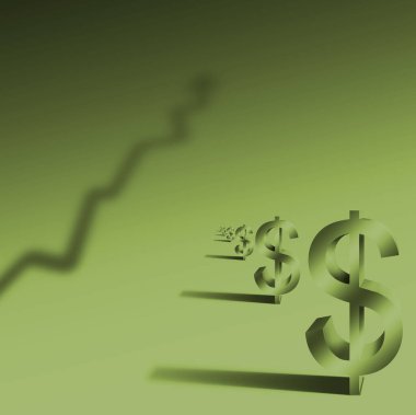 Amerikan dolar sembolleri. 3B görüntüleme