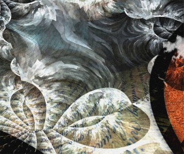 Şiirle soyut kıvrıl. 3B görüntüleme