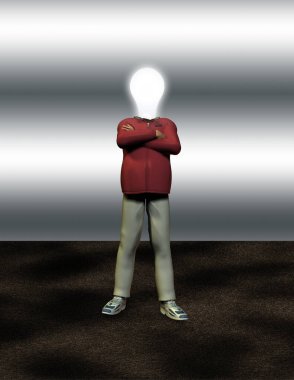 Kafası yerine ampulü olan adam.