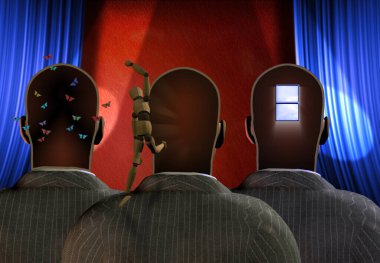 Erkekler ve farklı hayaller. 3B görüntüleme