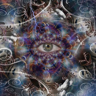 Sonsuz boşluklar. Zaman spiralleriyle gerçeküstü kompozisyon. 3B görüntüleme