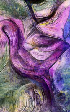 Dönen Renk Özeti. Mor renkler. 3B görüntüleme