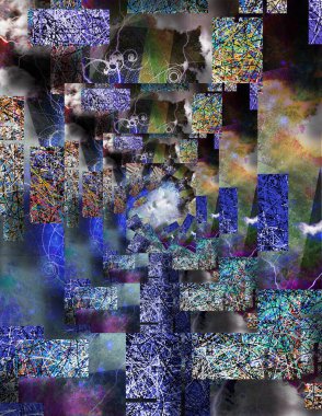 Soyut olarak yüz üstü düşmek. 3B görüntüleme