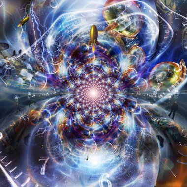 Çoklu fraktal. Cam kürelerin içindeki evrenler. Zaman spiralleri