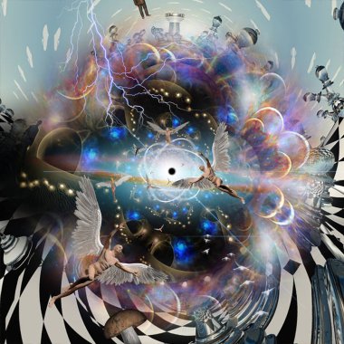 Atomik model. Melekler ve gerçeküstü mekanlar. 3B görüntüleme