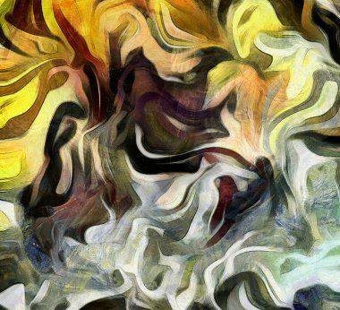 Renk hareketlerinin akışkan çizgileri. 3B görüntüleme