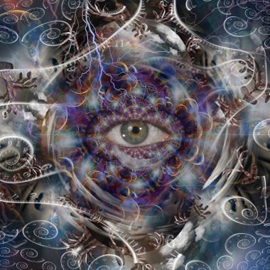 Sonsuz boşluklar. Zaman spiralleriyle gerçeküstü kompozisyon. 3B görüntüleme