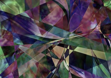 Renkli çakışan uçaklar. 3B görüntüleme