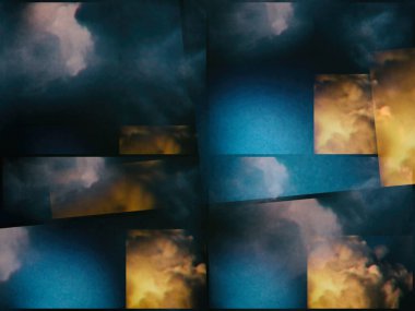 Soyut arkaplan. Renkli bulutlar. 3B görüntüleme