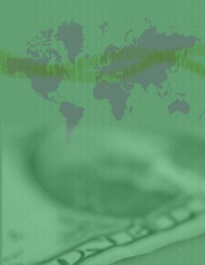 Para için. Dünya dolarları. 3B görüntüleme