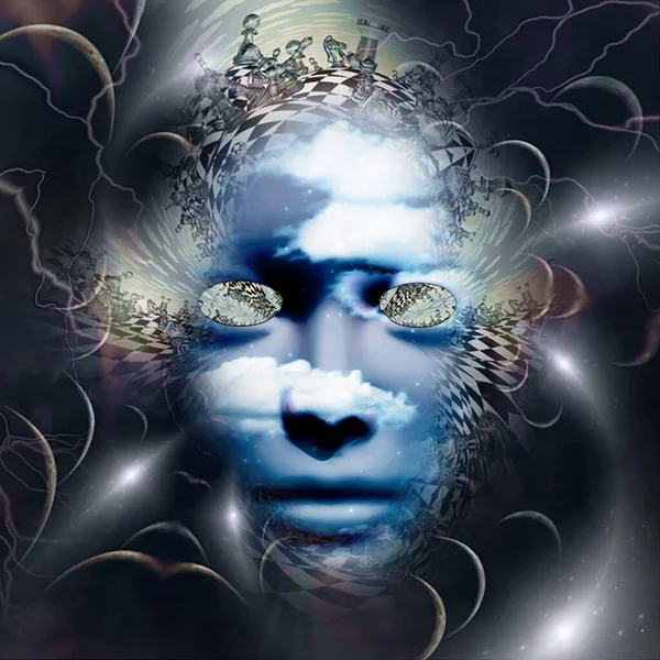 Gizemin Maskesi Ruhsal Gerçeküstü Sanat — Stok fotoğraf