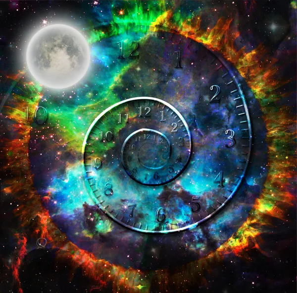 Mond Fantasieraum Mit Zeitspirale — Stockfoto